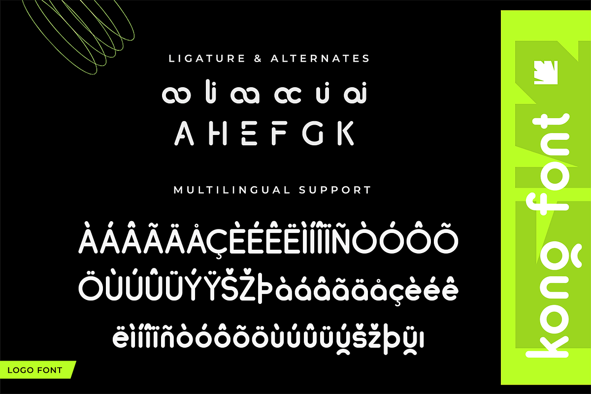 Glioo – Modern Logo Font, a Sans Serif Font by overlaytemplates (Photo 6 of 6)