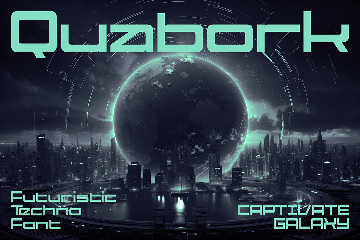 Quabork - Futuristic Square Fonts, a Sans Serif Font by Konstantine Studio (Photo 1 of 4)