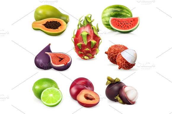 Juicy Sweet Tropical Exotic Fruits