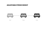 Hotel Line Icons, an Outline Icon by RudenkoArts (Thumbnail 2 of 2)