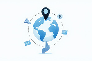 Illustration of Global Connectivity, a Technology Photo by Perpis