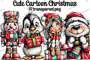 Cute Cartoon Christmas Clipart, an Illustration by DreamArtGraphic (Thumbnail 1 of 5)