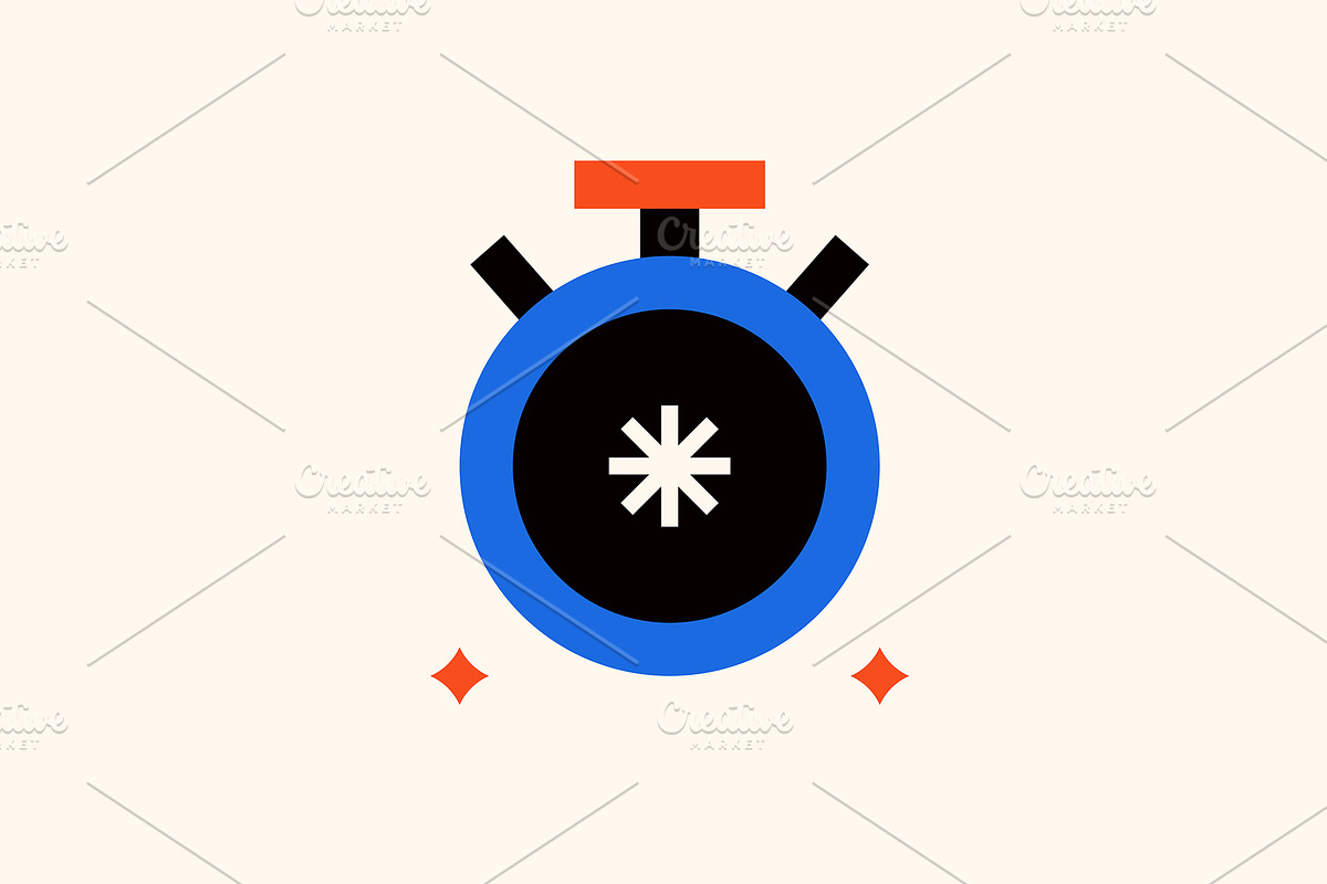 Timer illustration in flat design, a Finance Illustration by Visual Sanctum