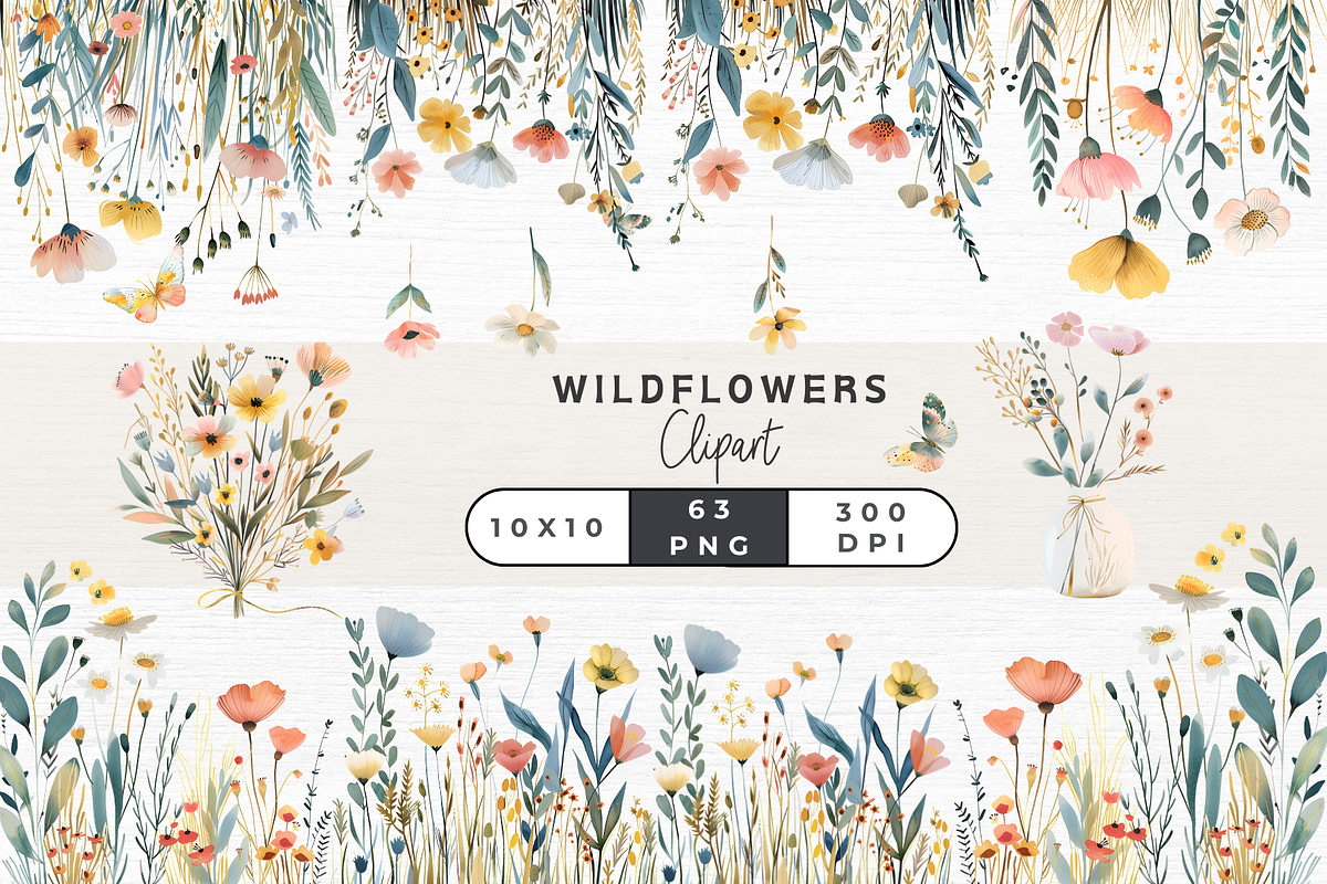 Wildflower Clipart, a Seasonal Illustration by EllyandLima (Photo 1 of 8)