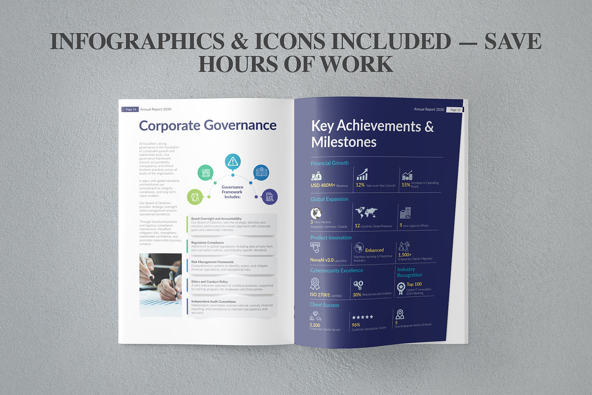 Corporate Annual Report Canva Template preview 5