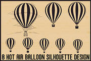 Hot Air Balloon Silhouette Bundle, an Illustration by Designs_River (Thumbnail 1 of 9)