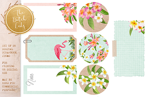 Scrapbook Clipart Tropical Flowers