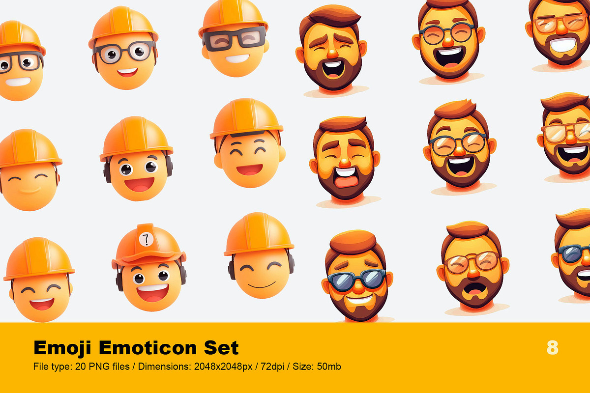Emoji Emoticon Set | Transparent PNG, an Object Graphic by Reformer Mockup (Photo 9 of 12)