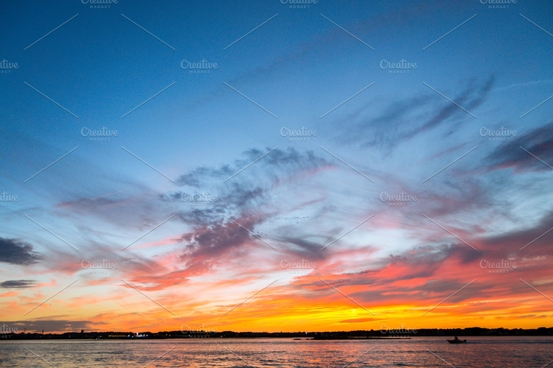 Ocean city stock photo containing sunrise and surfer, a Nature Photo by Kitko photography shop