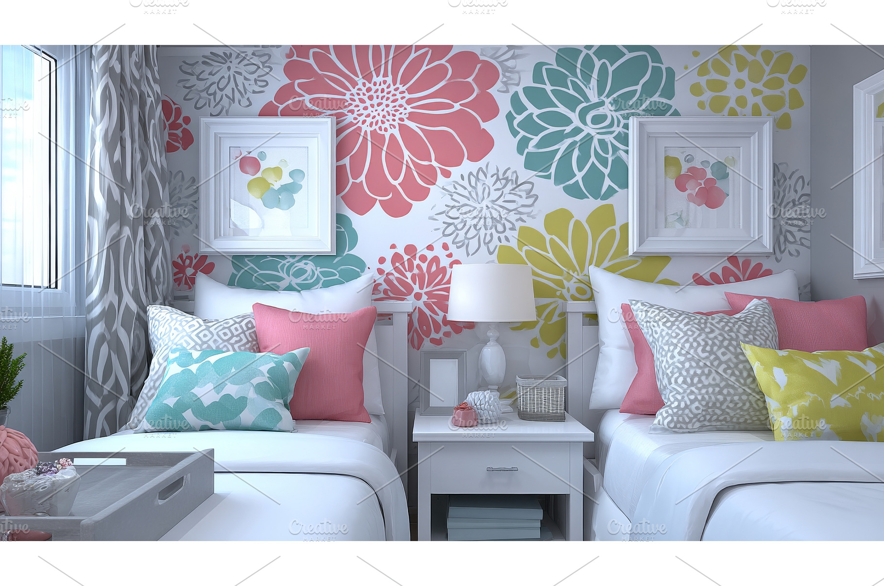 Bright floral touches, creative, a Background Photo by ZinetroN