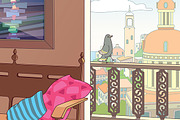 Light Living Room in Oriental Style, a Decorative Illustration by LEKS illustrations (Thumbnail 2 of 5)