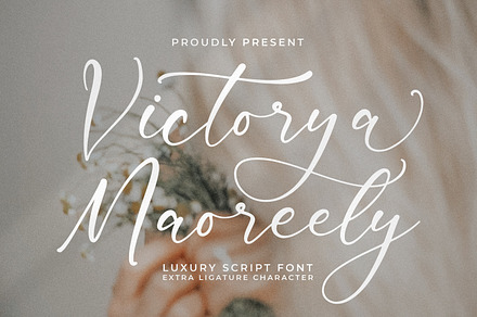 Victorya Maoreely, a Script Font by Integritype Studio