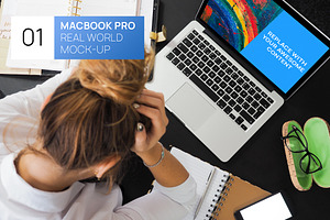 MacBook Pro with Person Photo Mockup