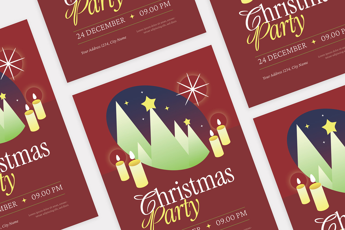 Elegant Christmas Party Flyer, a Flyer Template by Pink Bunny Studio (Photo 3 of 3)
