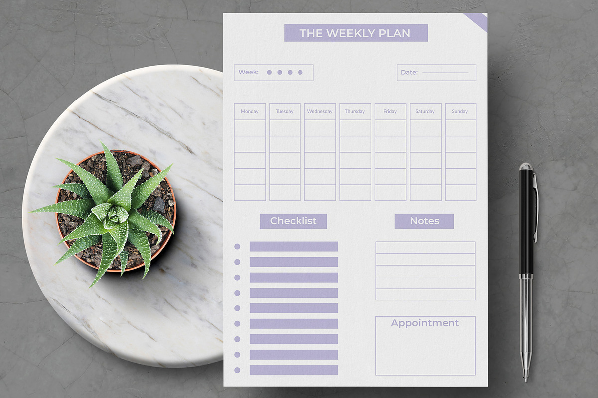 Weekly Planner Design Template