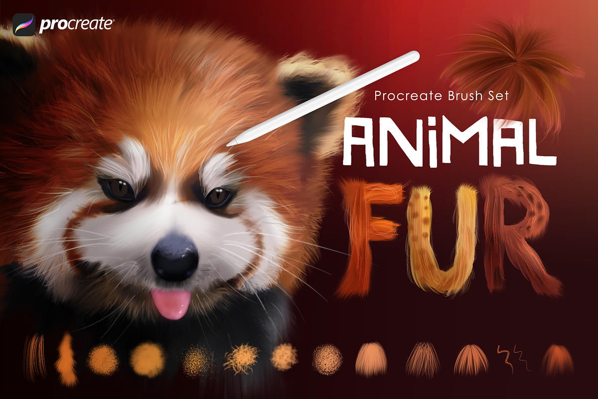 Animal Fur Procreate Brushes, a Brush Add-On by Mels Brushes (Photo 1 of 3)