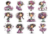 Watercolor Flower Girl Clipart, an Illustration by Design Market (Thumbnail 2 of 5)