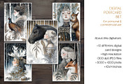 Nordic Winter Ladies Postcard Set, a Decorative Illustration by The Dutch Lady Designs (Thumbnail 7 of 7)