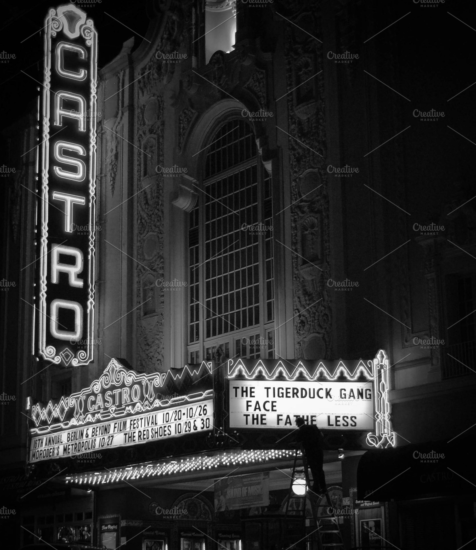 Vintage Cinema Marquee at Night, an Architecture Photo by Polako´s World