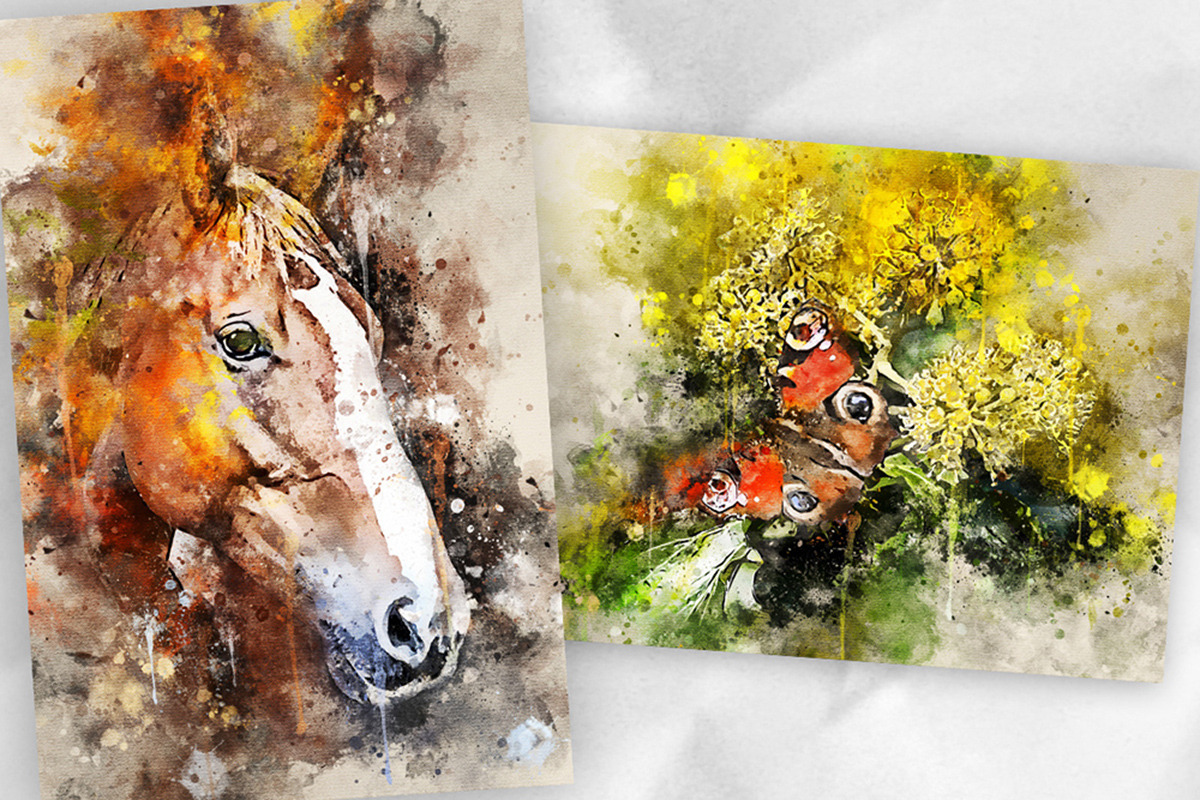 Splatter Watercolor Photoshop Action, an Action Add-On by GorynArt (Photo 17 of 20)