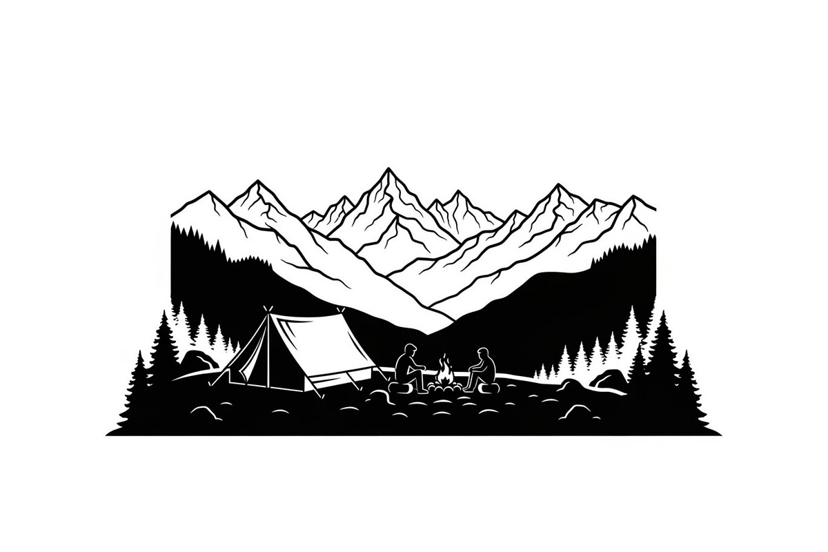 Mountain Landscape Silhouette Puzzle, a Seasonal Illustration by Designer_Momina (Photo 2 of 10)