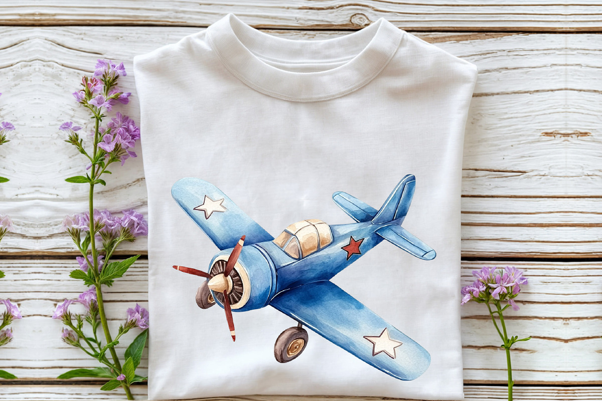 Watercolor Airplane Sublimation Clip, an Illustration by Rose Art (Photo 5 of 8)