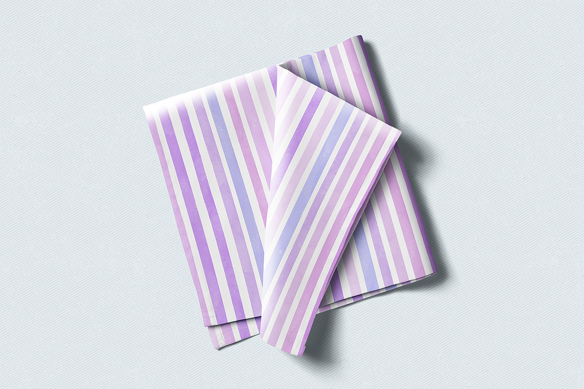 Six Watercolour Striped Pattern, a Pattern Graphic by Waterystrokes (Photo 5 of 6)