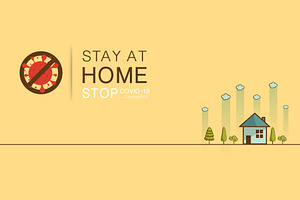 Stay at home Vector illustration