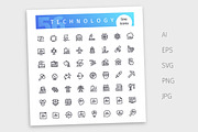 Technology Line Icons Set, an Outline Icon by Voysla's Shop (Thumbnail 4 of 4)
