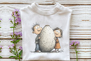 Whimsical Easter Couple Clipart, an Illustration by OK Design (Thumbnail 4 of 6)
