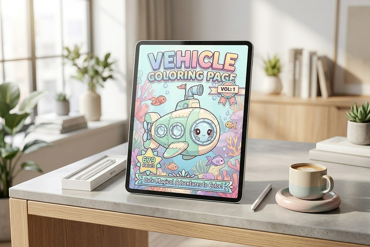 679 General Vehicle Coloring Pages, a Transportation Illustration by ikarifq shop (Photo 2 of 5)