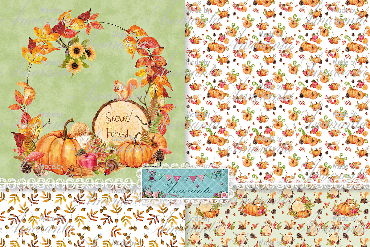 Autumn Life No-Ai Woodland Scrap Kit, a Pattern Graphic by MadeByAmaranta (Photo 3 of 10)