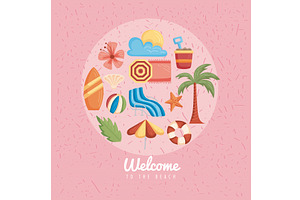 welcome to the beach, an Illustration by studiogstock