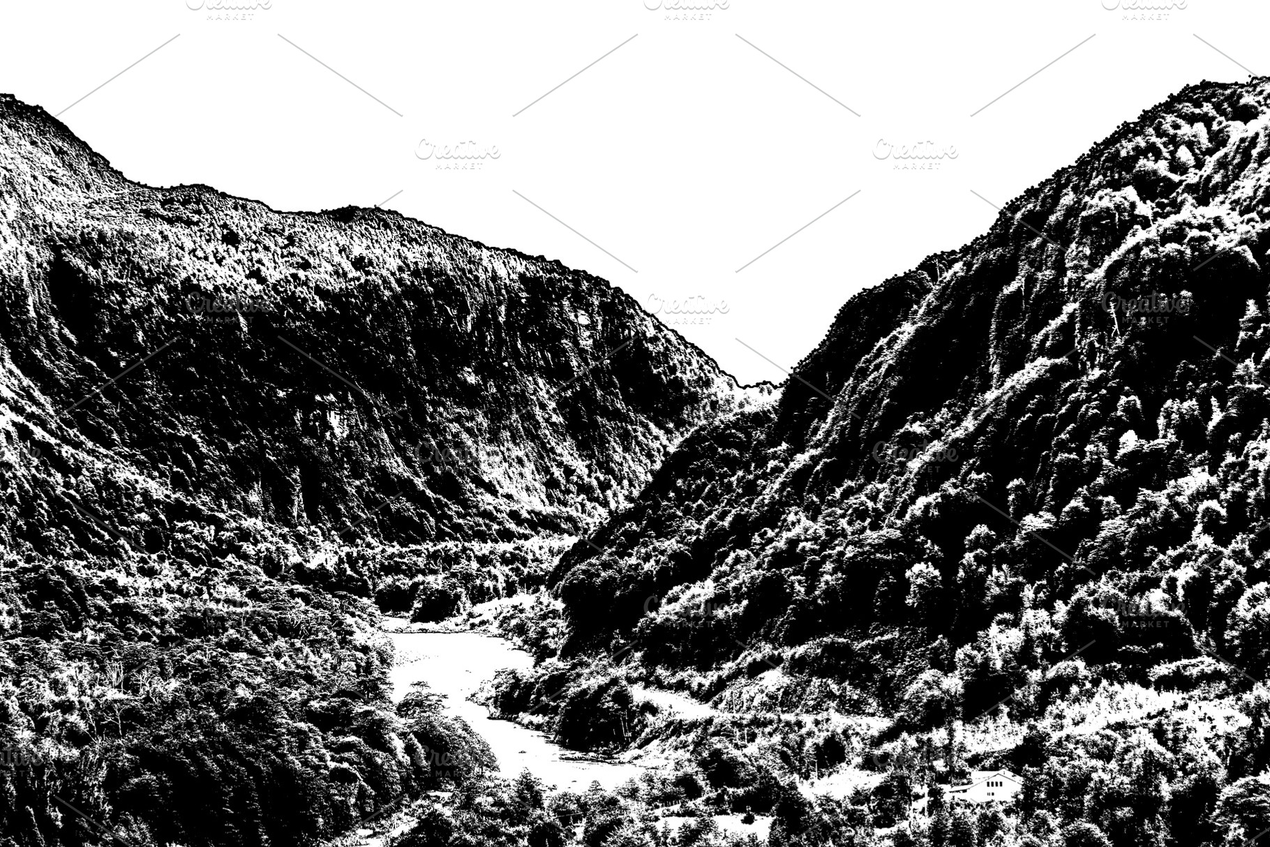 Patagonia forest hill isolated landscape, a Nature Photo by DanFLCreativo