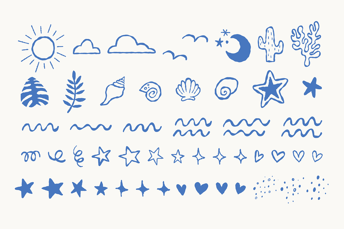 Beach Doodles Illustration Bundle, a Seasonal Illustration by Hillustrations (Photo 3 of 3)