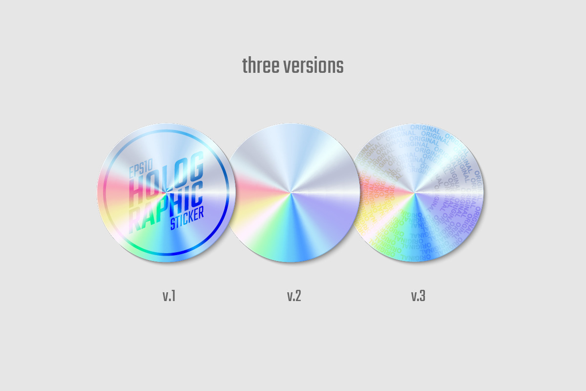 9 Vector Holographic Stickers, an Object Graphic by MaximGertsen (Photo 4 of 6)