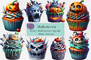 Scary Halloween Cupcake Clipart Png, an Illustration by Creative Art (Thumbnail 1 of 4)