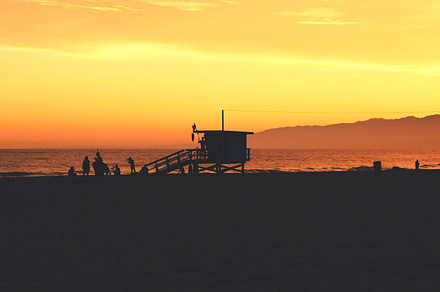 Lifeguard Station in Sunset