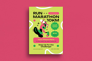 Retro Marathon Tournament Flyer, a Flyer Template by VectorVactory