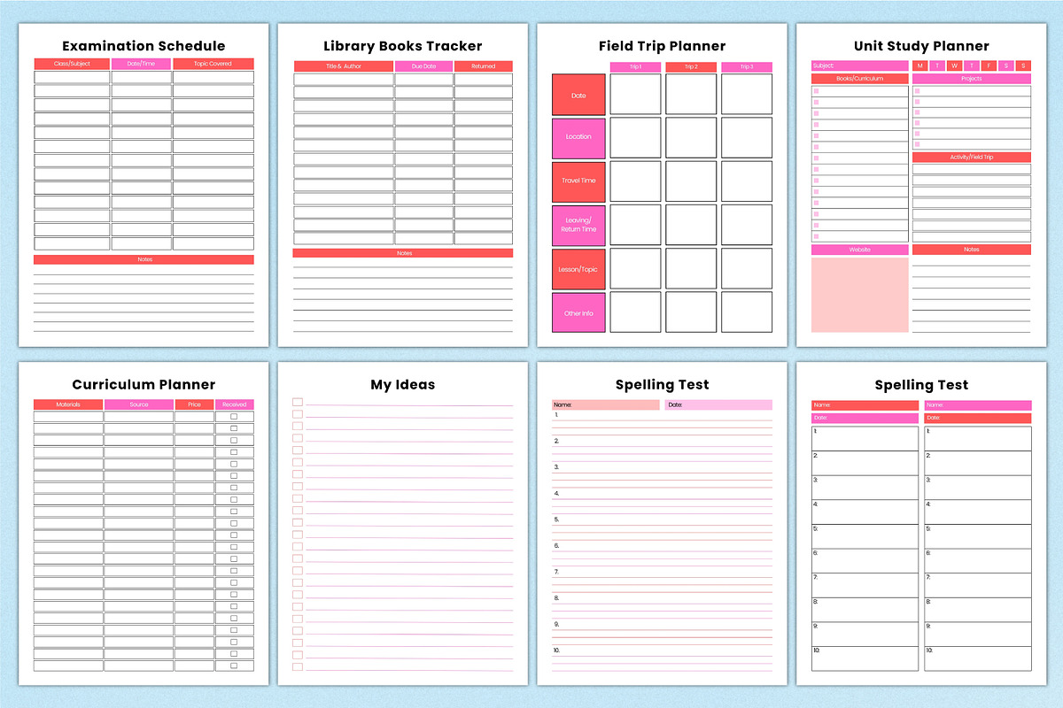 Homeschool Planner For Canva KDP, a Stationery Template by Shumaya (Photo 3 of 7)