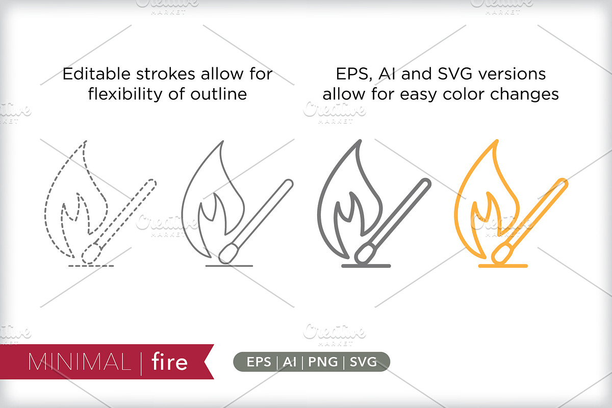 Minimal fire icons, an Outline Icon by Picture Window (Photo 5 of 5)