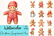 Christmas Gingerbread Man Clipar, an Illustration by CrexoraLab (Thumbnail 1 of 5)