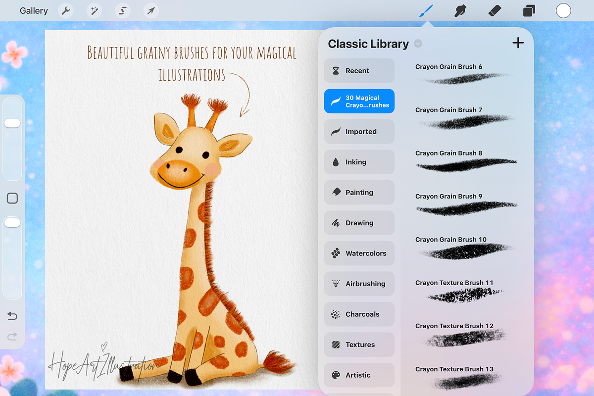 Procreate Crayon Brushes, a Brush Add-On by HopeArtIllustration (Photo 3 of 7)