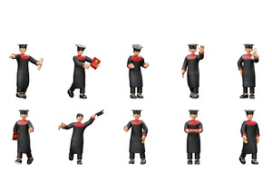 Graduation 3D Character