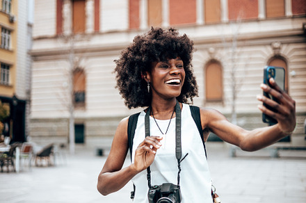 American tourist in European city, a Person Photo by REDDOT Studio