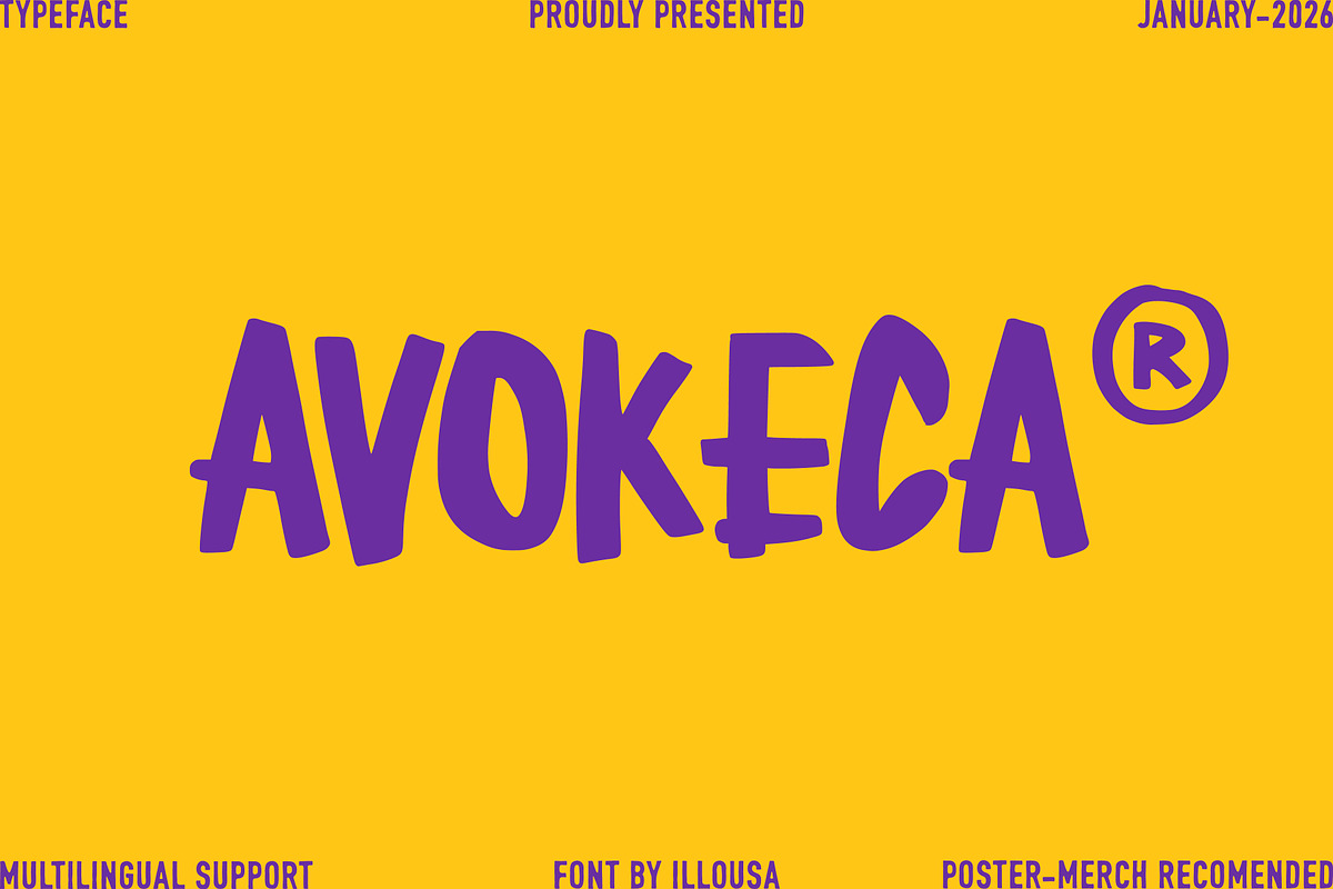 Avokeca | Hand-Drawn Font, a Handwritten Font by Illousa (Photo 1 of 7)