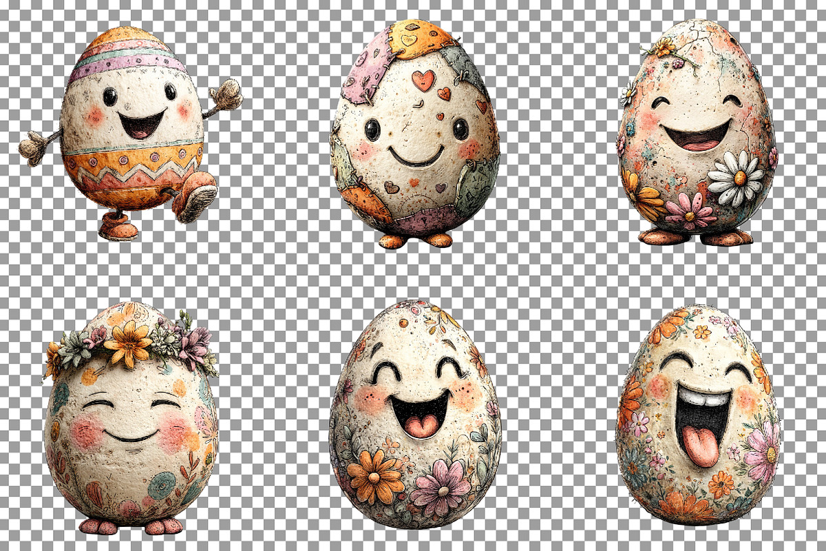 Funny Eggs Easter Clipart, an Illustration by Sublimation Artist (Photo 3 of 7)