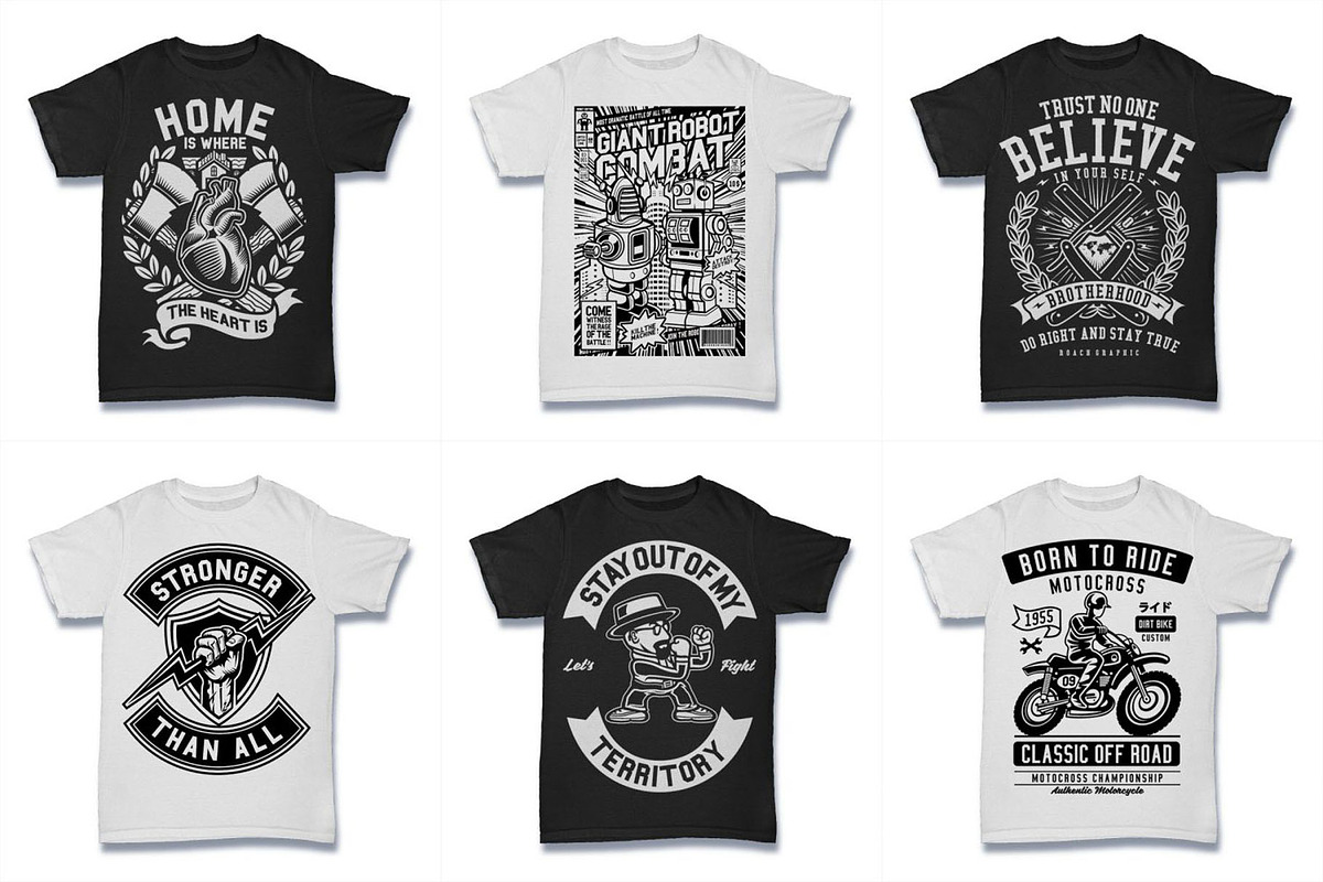 100 Vector Tshirt Designs ( B/W ), an Illustration by roach_graphic (Photo 15 of 20)
