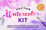 $10 Off Vector Watercolor Kit, a Texture Graphic by a Blond Moment (Thumbnail 1 of 6)