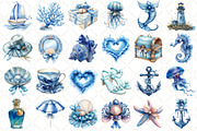 Coquettish Summer Blue Coastal Clipa, an Illustration by Black Bird Studio (Thumbnail 2 of 5)
